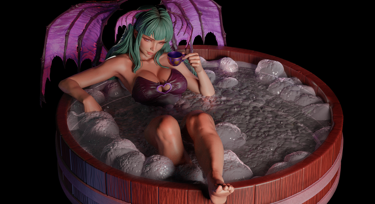 Morrigan Aensland Sculpture (75mm to 500mm) - Unassembled/Unpainted/3D Print