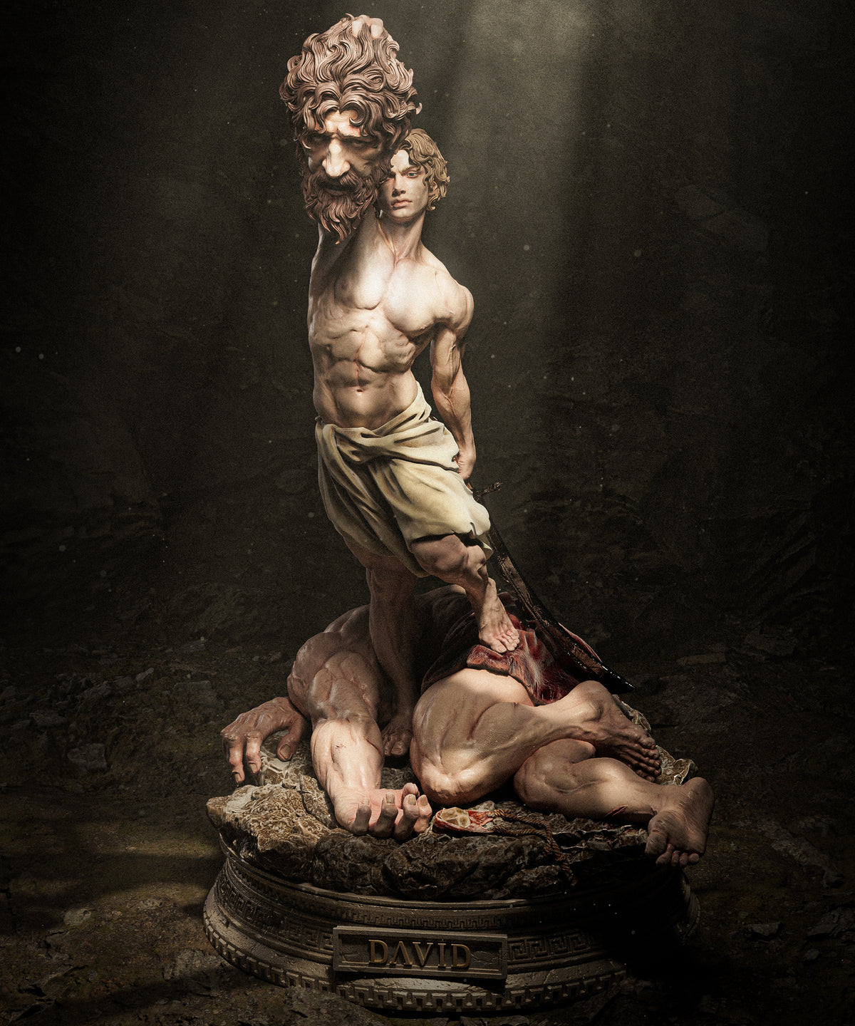 David vs Goliath Sculpture (75mm to 500mm) - Unassembled/Unpainted/3D Print