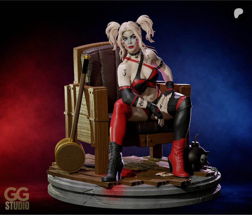 Harley Quinn Sculpture (75mm to 500mm) - Unassembled/Unpainted/3D Print