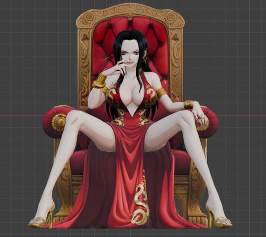 Boa Hancock on Throne Sculpture (75mm to 500mm) - Unassembled/Unpainted/3D Print