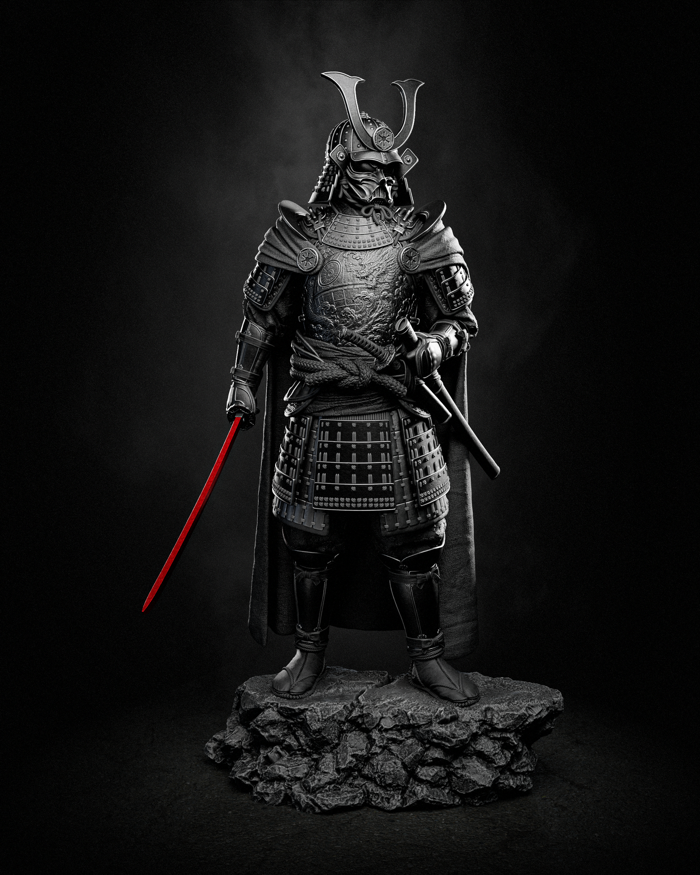 Darth Vader Samurai Sculpture (75mm to 500mm) - Unassembled/Unpainted/3D Print