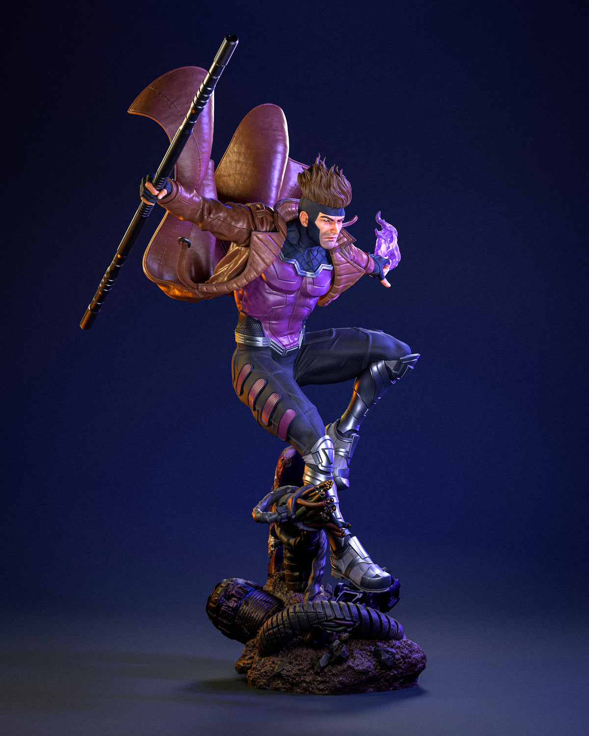 Gambit Sculpture (75mm to 500mm) - Unassembled/Unpainted/3D Print