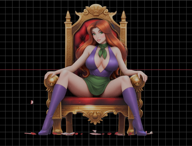 Daphne on Throne Sculpture (75mm to 500mm) - Unassembled/Unpainted/3D Print