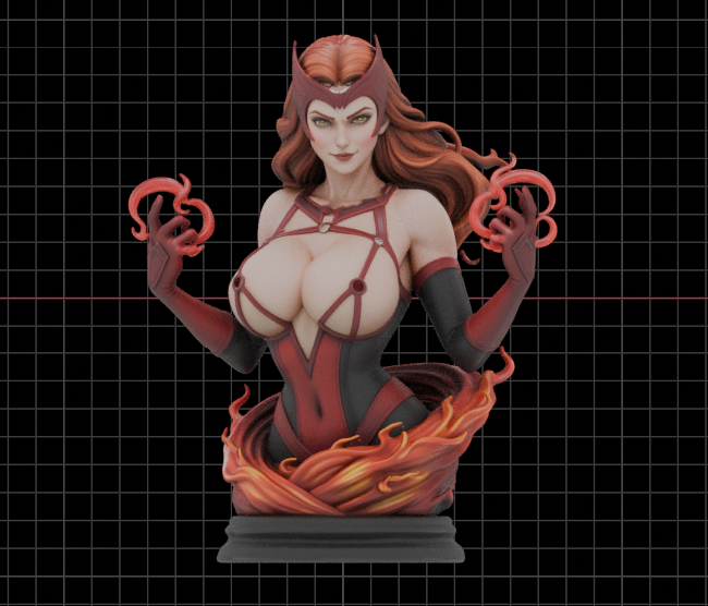 Scarlet Witch Bust(75mm to 500mm) - Unassembled/Unpainted/3D Print