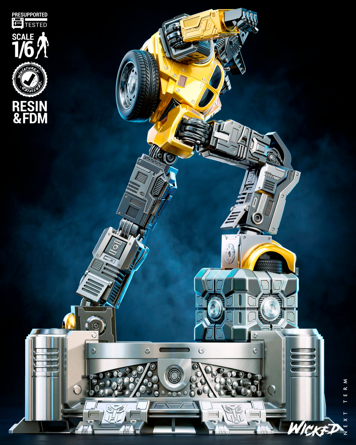 Bumblebee Sculpture (75mm to 500mm) - Unassembled/Unpainted/3D Print