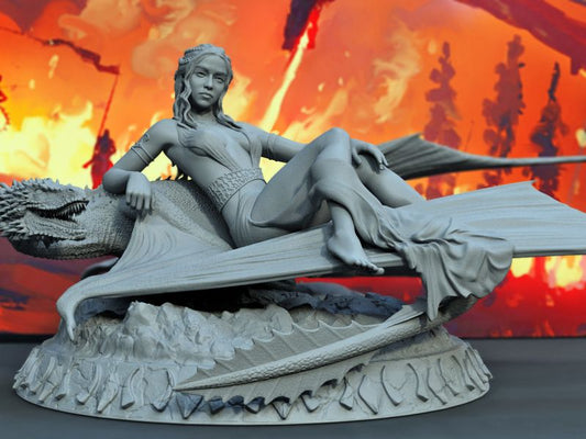 Daenerys Kalesi SFW/NSFW Sculpture (75mm to 500mm) - Unassembled/Unpainted/3D Print