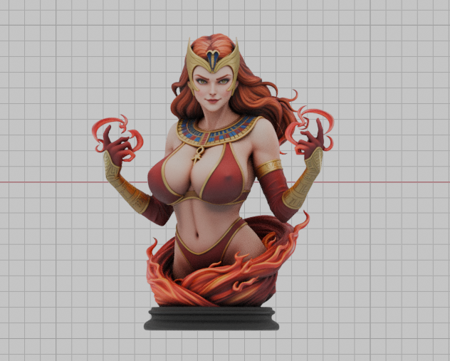 Scarlet Witch Pharoah Sorceress Bust(75mm to 500mm) - Unassembled/Unpainted/3D Print