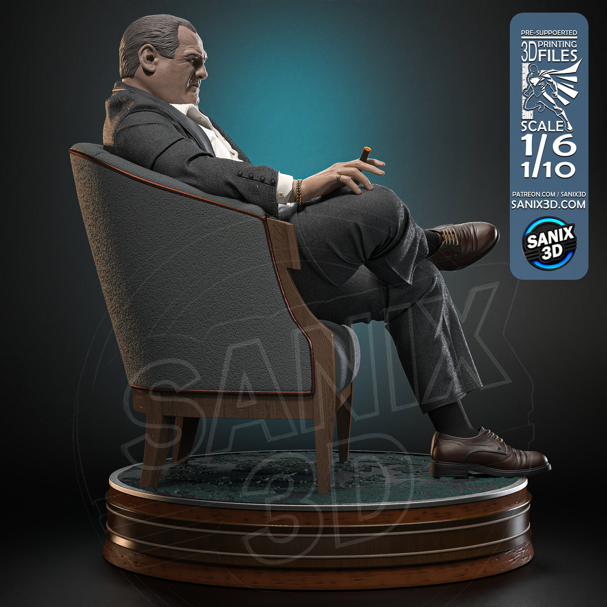 Tony Soprano Sculpture (75mm to 500mm) - Unassembled/Unpainted/3D Print