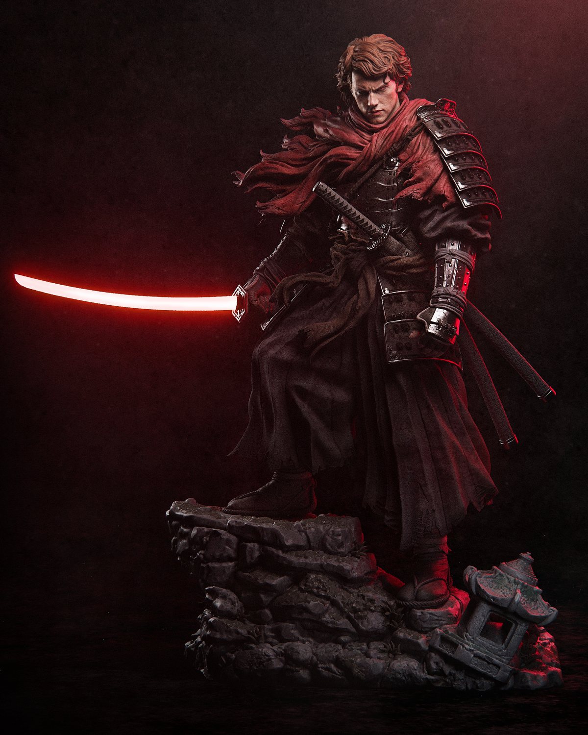 Anakin Skywalker Ronin Sculpture (75mm to 500mm) - Unassembled/Unpainted/3D Print