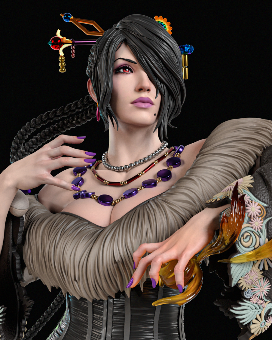 Lulu Guardian of Spira Sculpture (75mm to 500mm) - Unassembled/Unpainted/3D Print