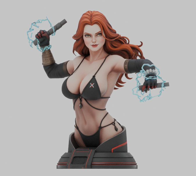 Buste de Black Widow (75 mm à 500 mm) - Non assemblé/Non peint/Impression 3D