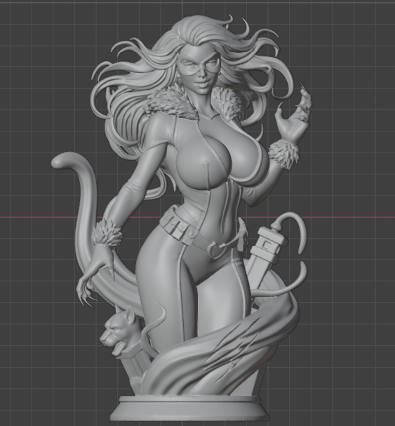 Black Cat Bust (75mm to 500mm) - Unassembled/Unpainted/3D Print