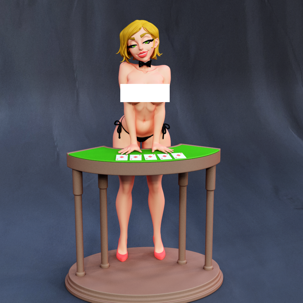 Poker NSFW Sculpture (75mm to 500mm) - Unassembled/Unpainted/3D Print