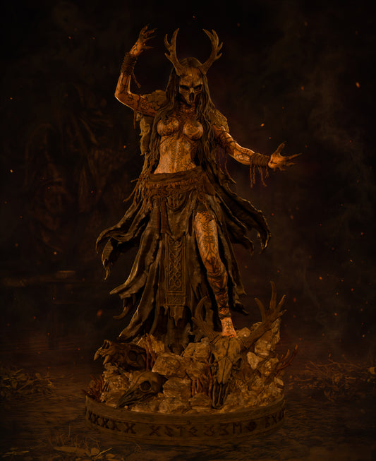 The Norse Witch Sculpture (75mm to 500mm) - Unassembled/Unpainted/3D Print