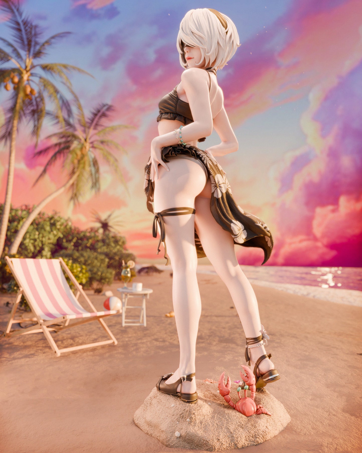 Swimsuit 2B Sculpture (75mm to 500mm) - Unassembled/Unpainted/3D Print