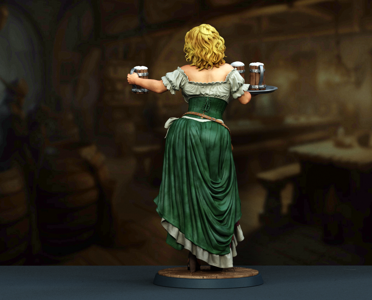 Medieval Tavern Maid SFW/NSFW Sculpture (75mm to 500mm) - Unassembled/Unpainted/3D Print