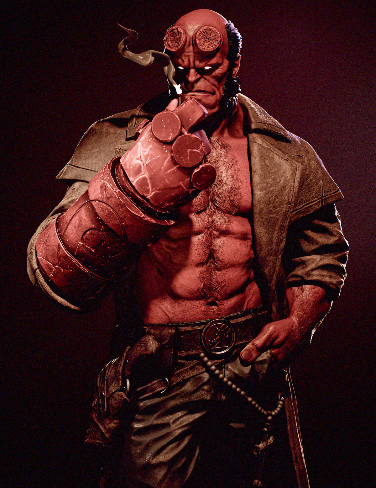 Hellboy Sculpture (75mm to 500mm) - Unassembled/Unpainted/3D Print