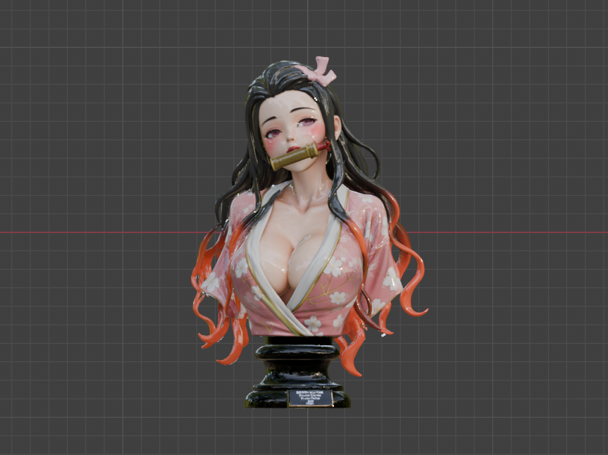 Buste de Nezuko Kamado (75 mm à 500 mm) - Non assemblé/Non peint/Impression 3D