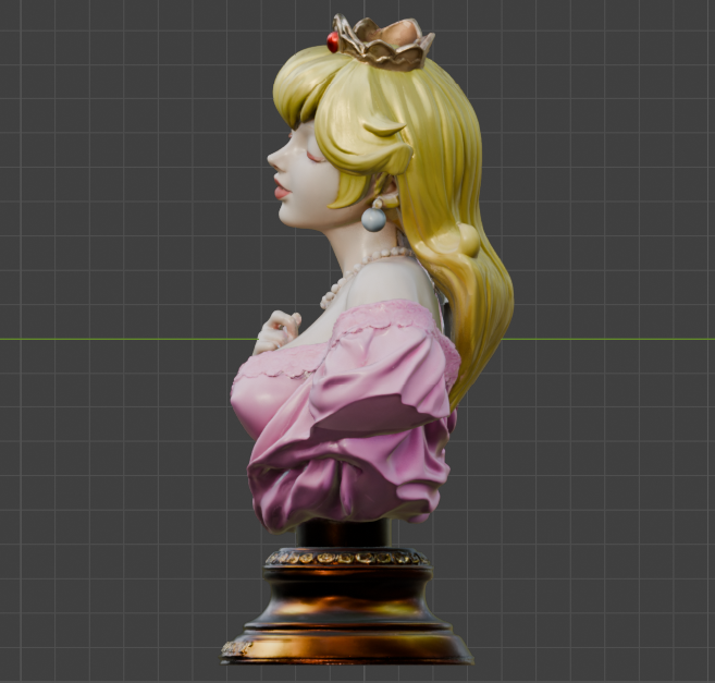 Buste de la Princesse Peach (75 mm à 500 mm) - Non assemblé/Non peint/Impression 3D