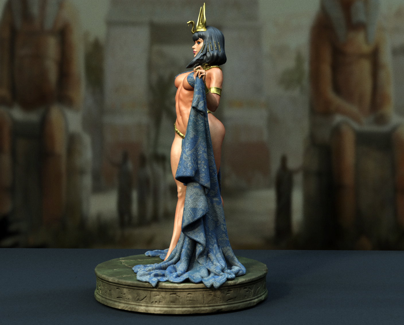 Cleopatra SFW/NSFW Sculpture (75mm to 500mm) - Unassembled/Unpainted/3D Print