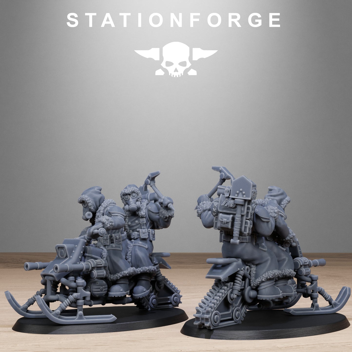GrimGuard FrostWatch Snowbikers (x10) - by Station Forge - TTRPG - Wargaming - Grimdark
