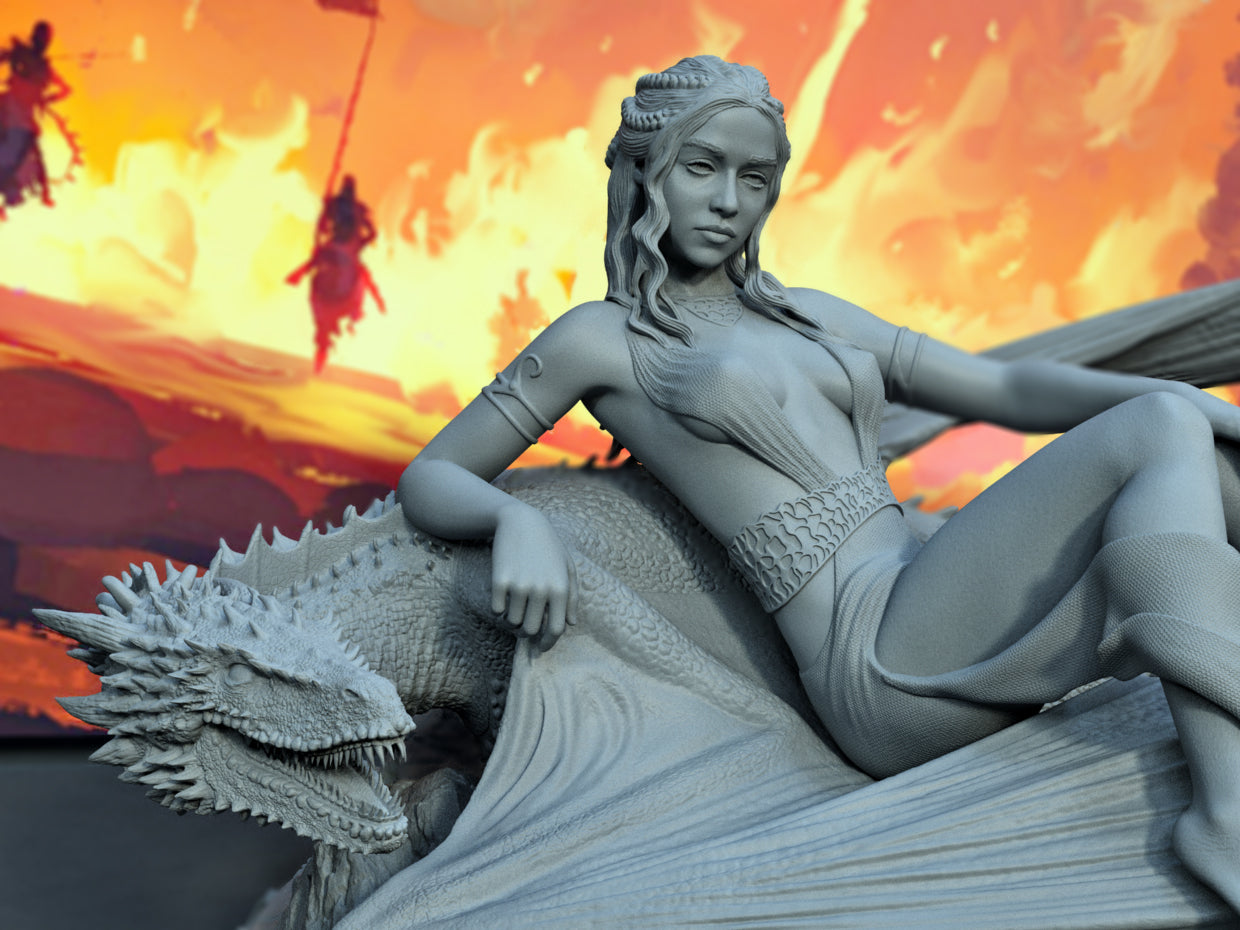Daenerys Kalesi SFW/NSFW Sculpture (75mm to 500mm) - Unassembled/Unpainted/3D Print