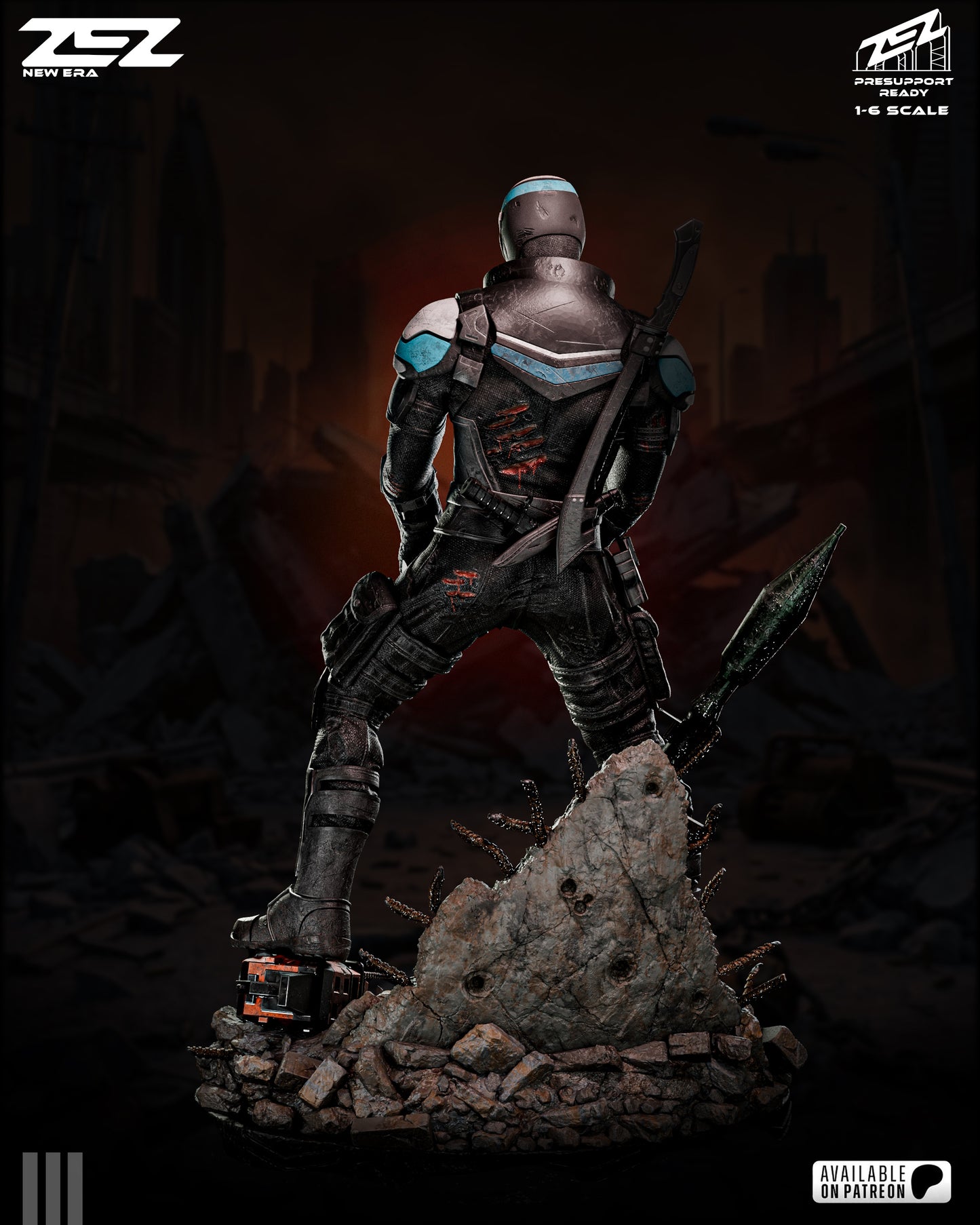 Vigilante Sculpture (75mm to 500mm) - Unassembled/Unpainted/3D Print