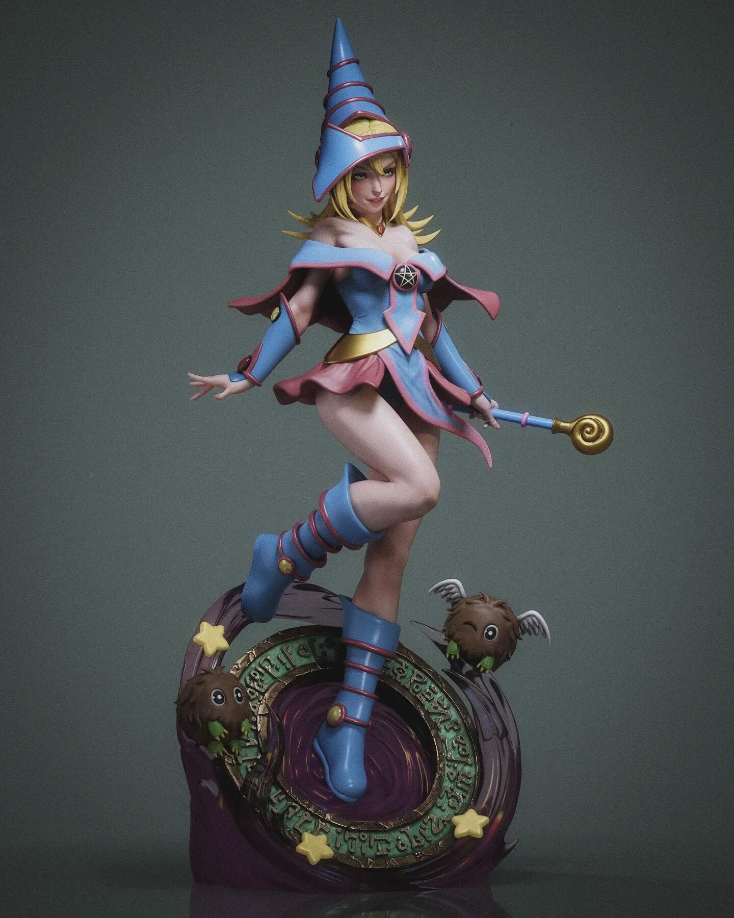 Dark Magician Girl Sculpture (75mm to 500mm) - Unassembled/Unpainted/3D Print