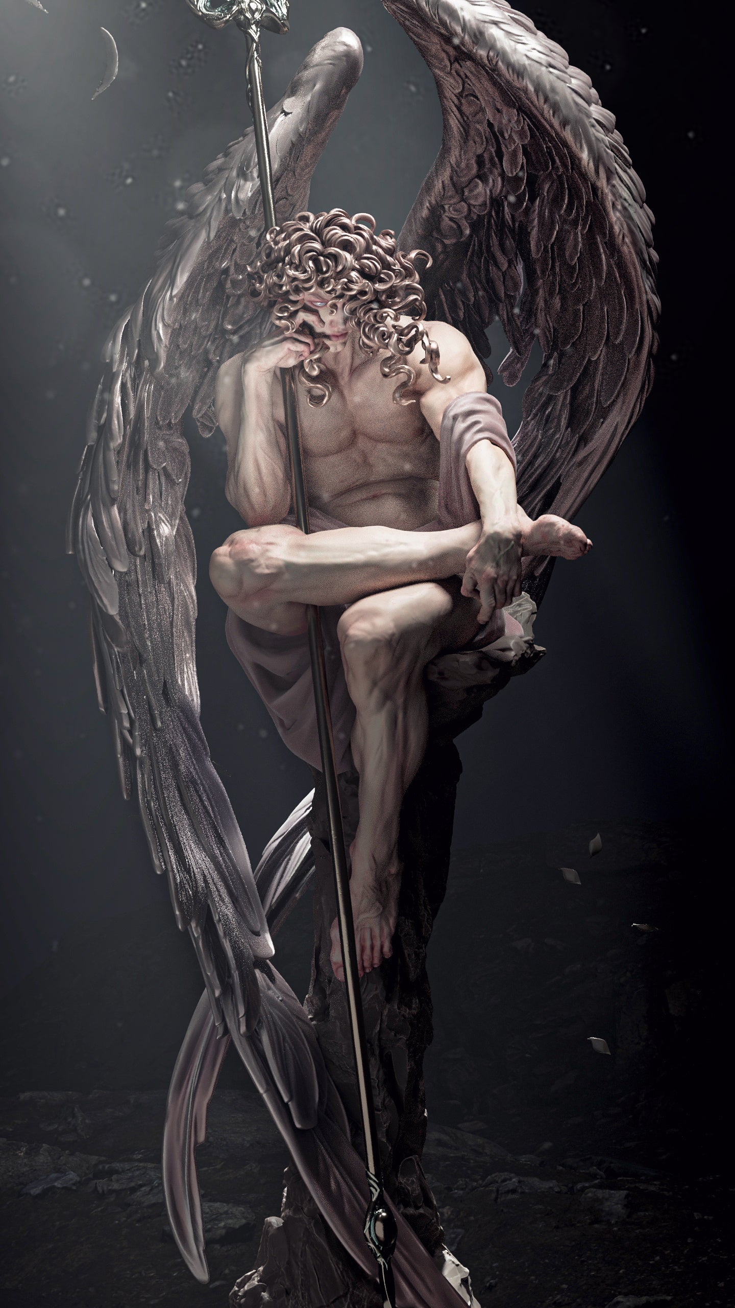 Angel Before the Fall Sculpture (75mm to 500mm) - Unassembled/Unpainted/3D Print