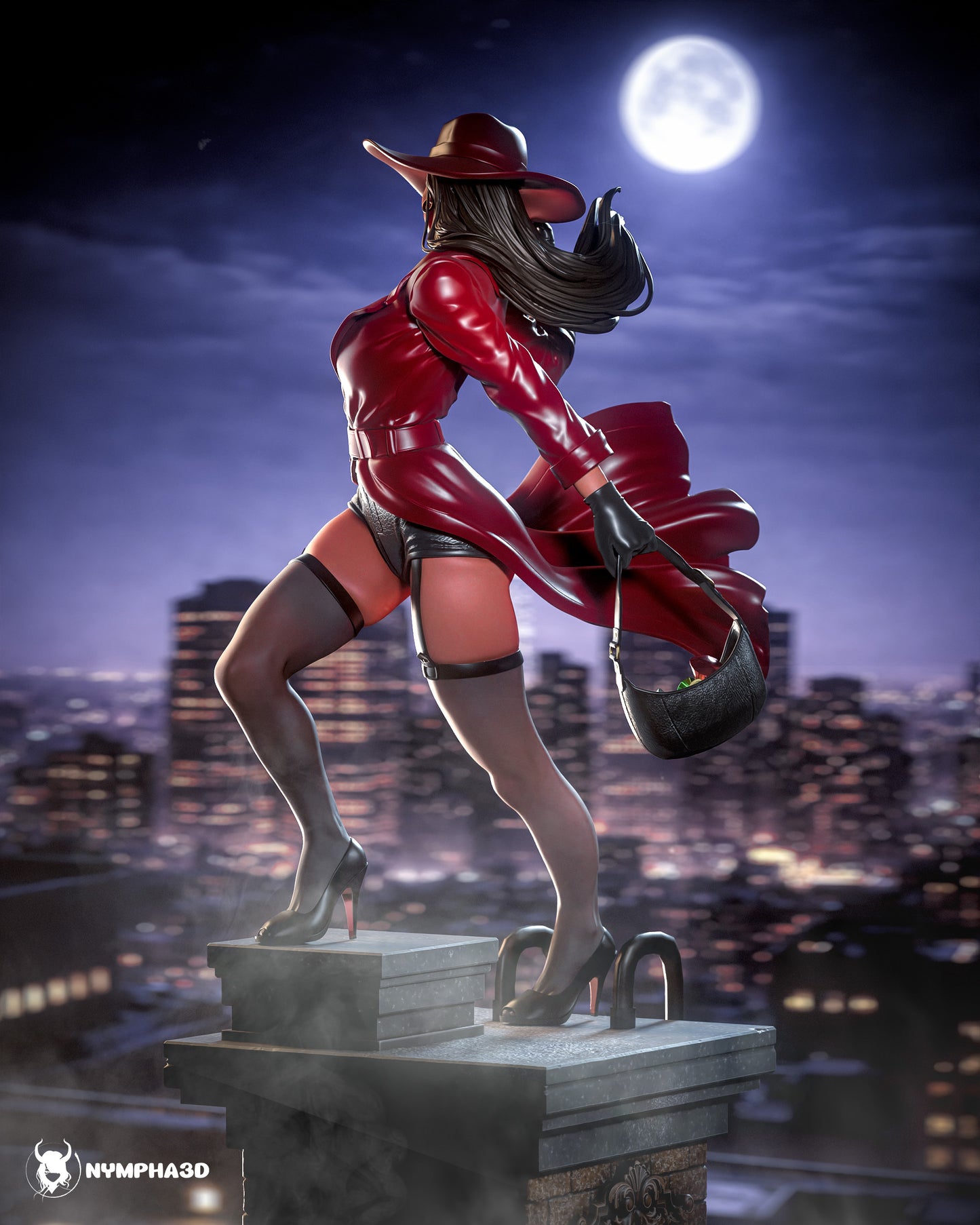 Carmen Sandiego SFW/NSFW Sculpture (75mm to 500mm) - Unassembled/Unpainted/3D Print