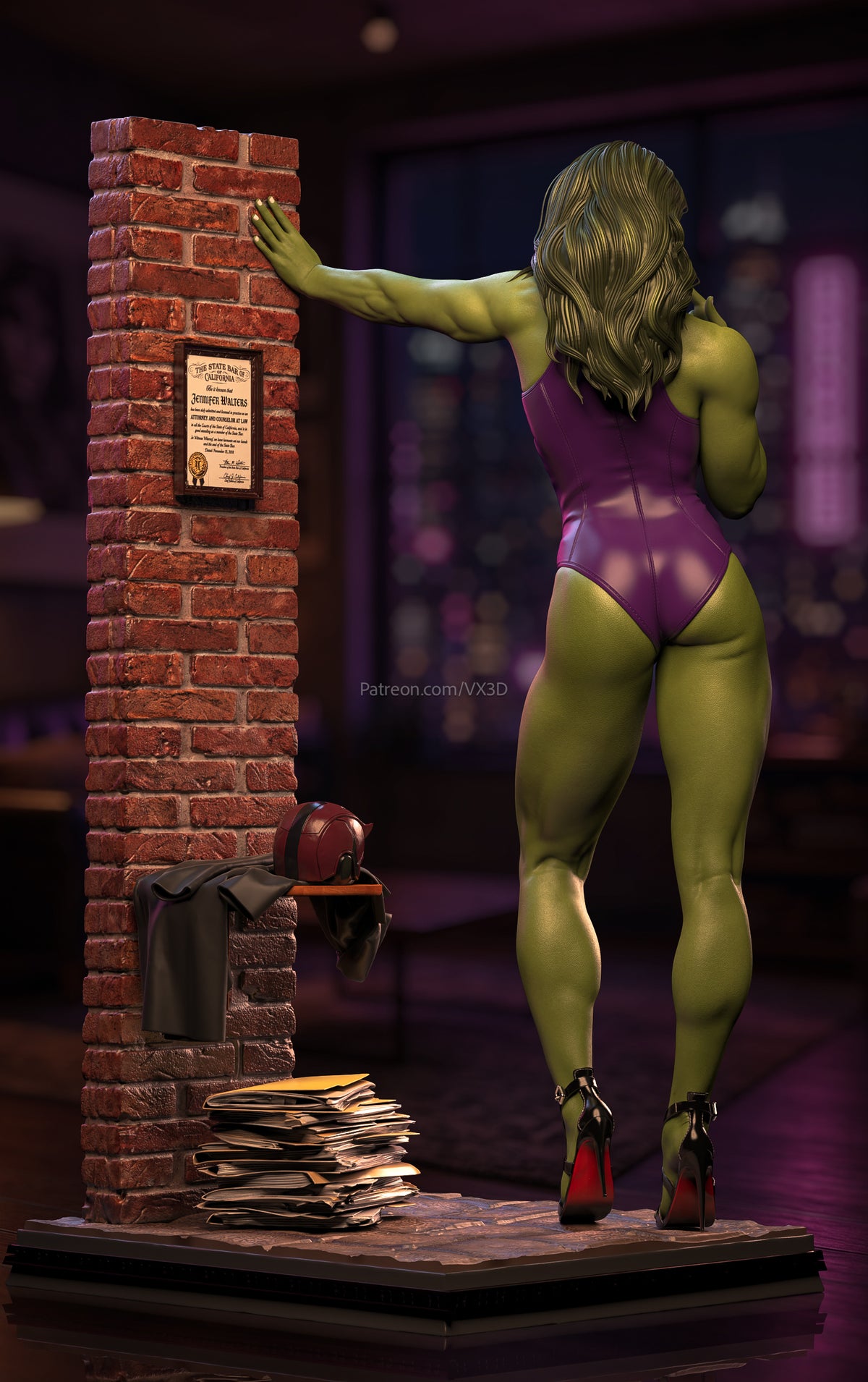 She-Hulk Sculpture (75mm to 500mm) - Unassembled/Unpainted/3D Print