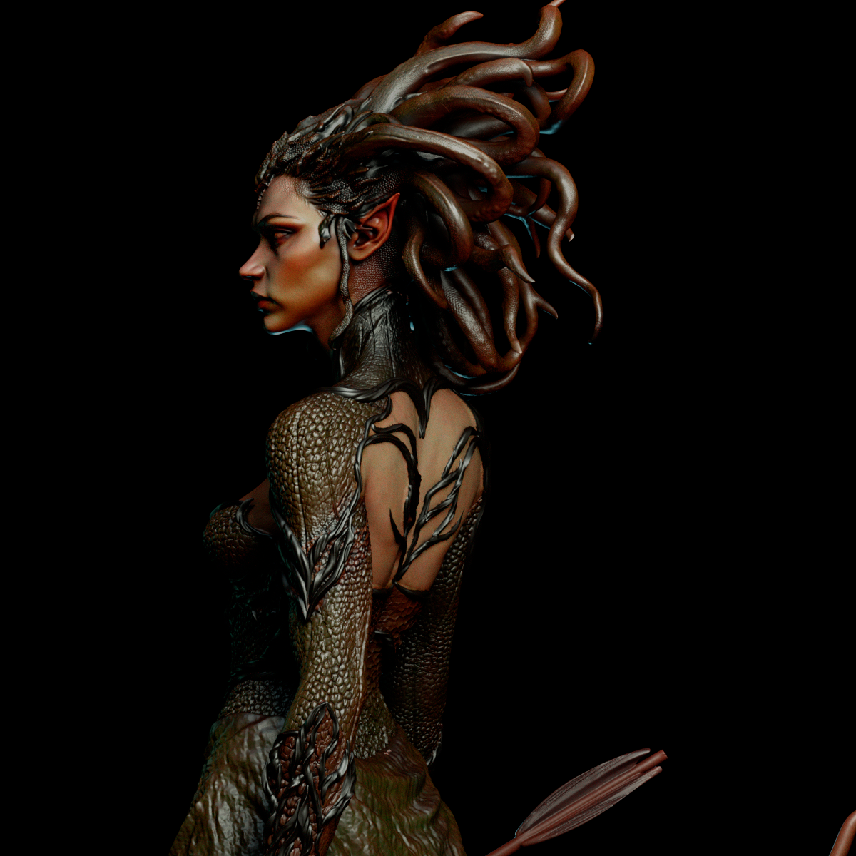 Medusa Sculpture (75mm to 500mm) - Unassembled/Unpainted/3D Print