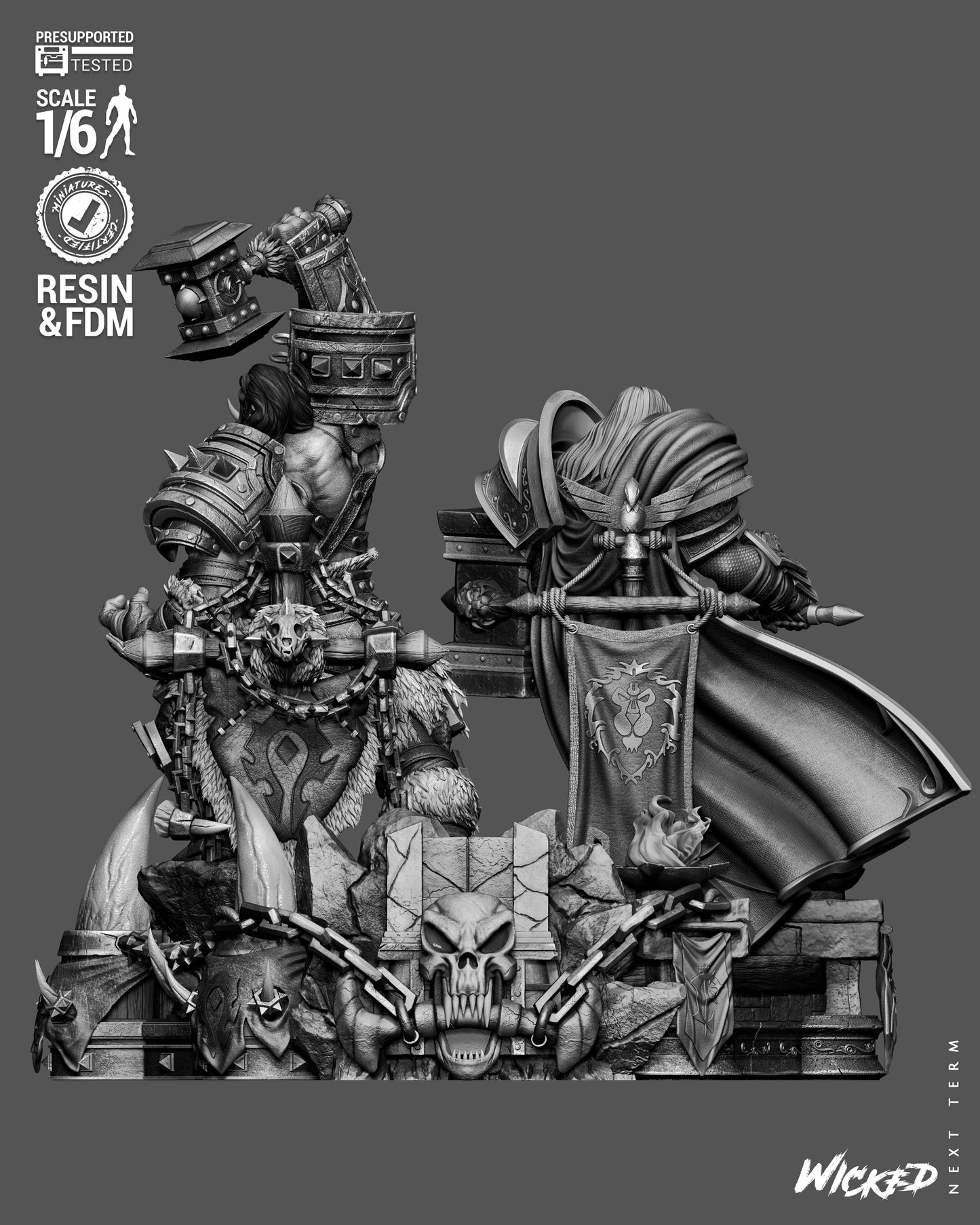 Warcraft Diorama (75mm to 500mm) - Unassembled/Unpainted/3D Print