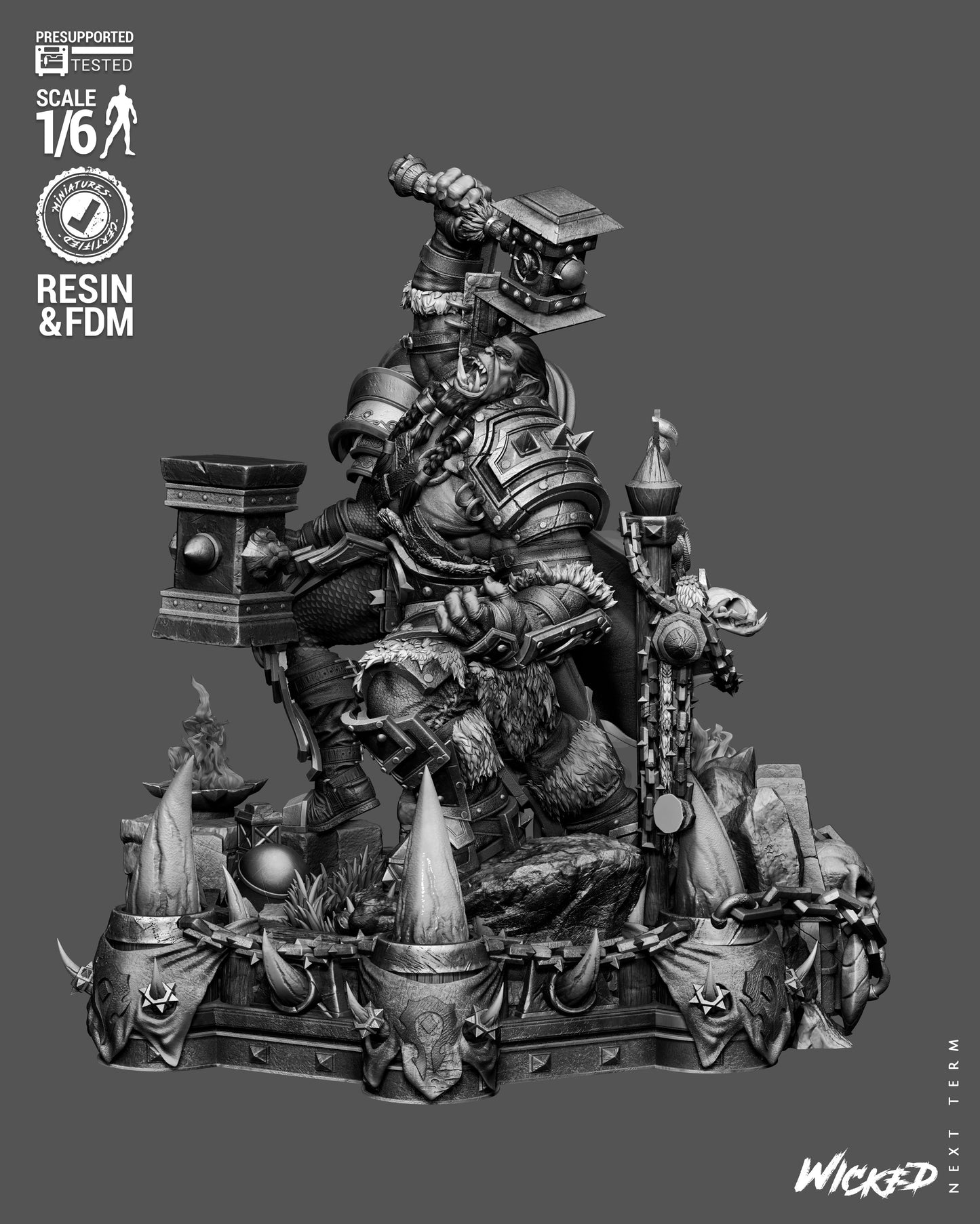 Warcraft Diorama (75mm to 500mm) - Unassembled/Unpainted/3D Print