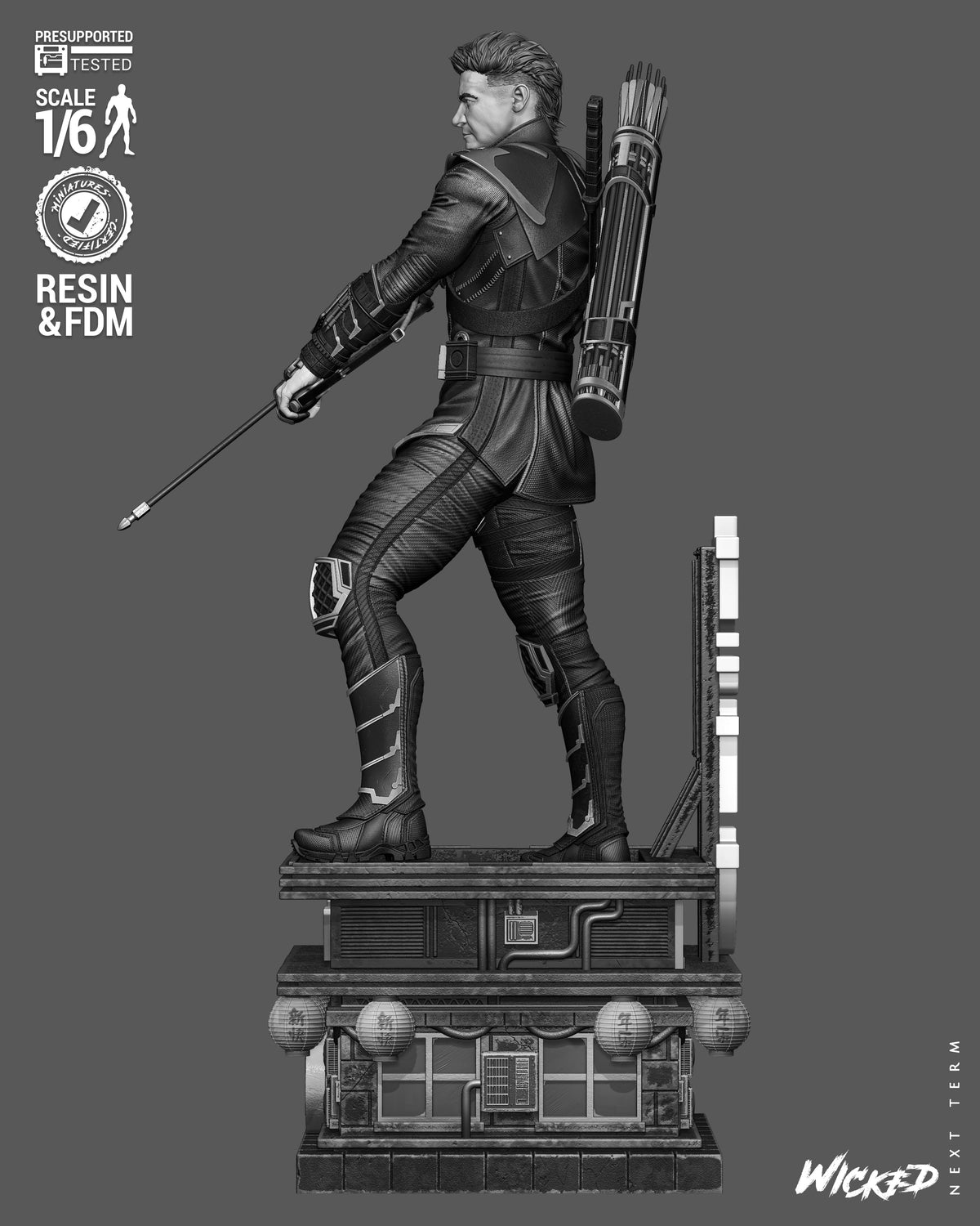 Clint Barton as Ronin Sculpture (75mm to 500mm) - Unassembled/Unpainted/3D Print