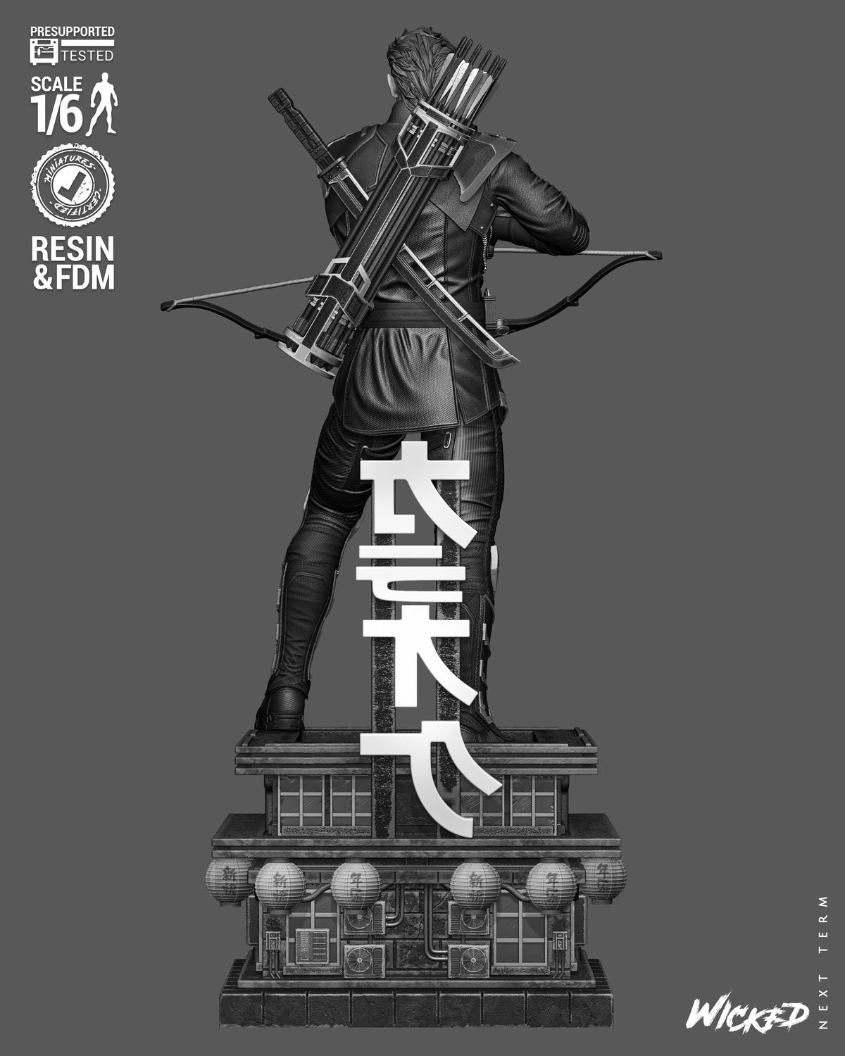 Clint Barton as Ronin Sculpture (75mm to 500mm) - Unassembled/Unpainted/3D Print