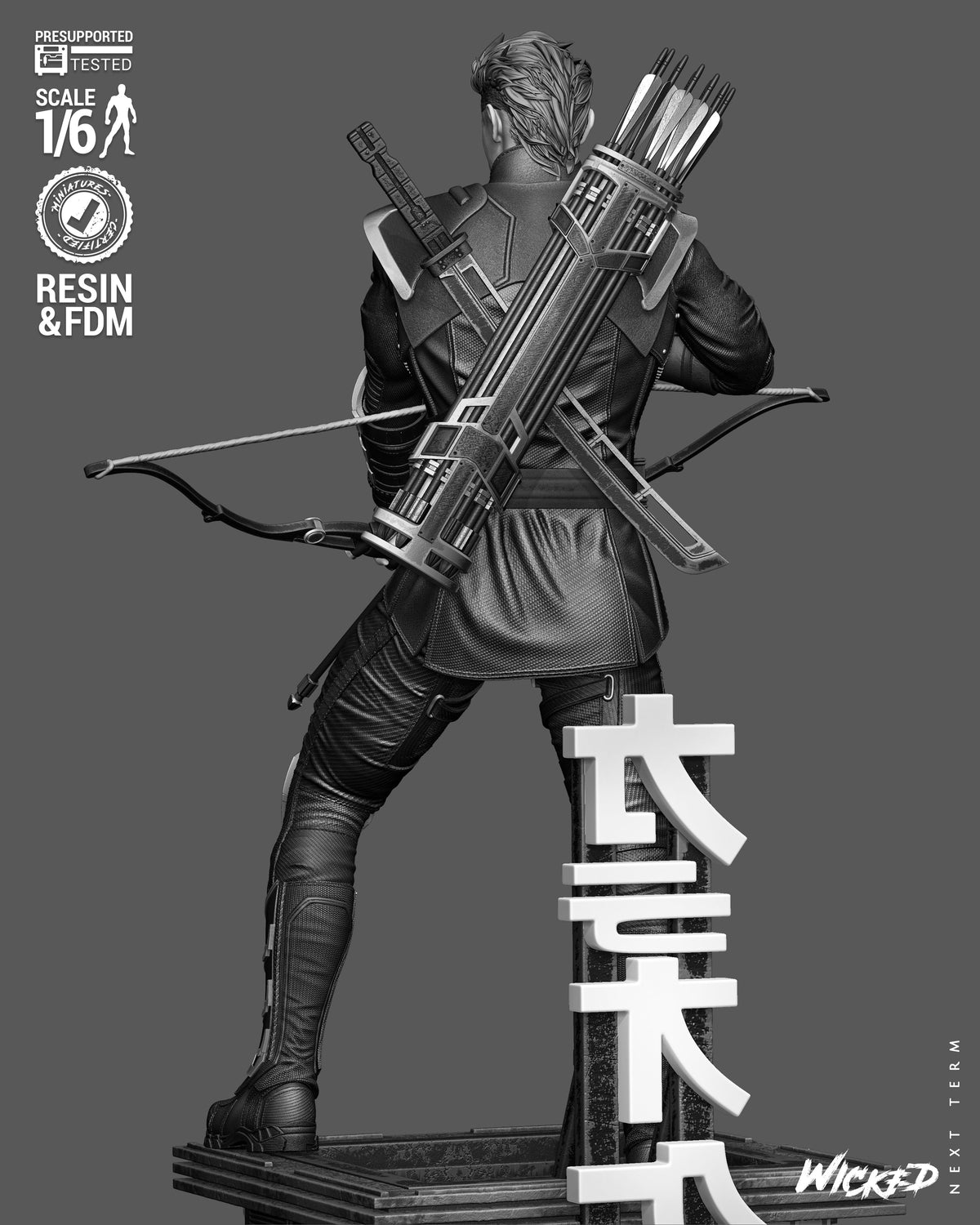 Clint Barton as Ronin Sculpture (75mm to 500mm) - Unassembled/Unpainted/3D Print
