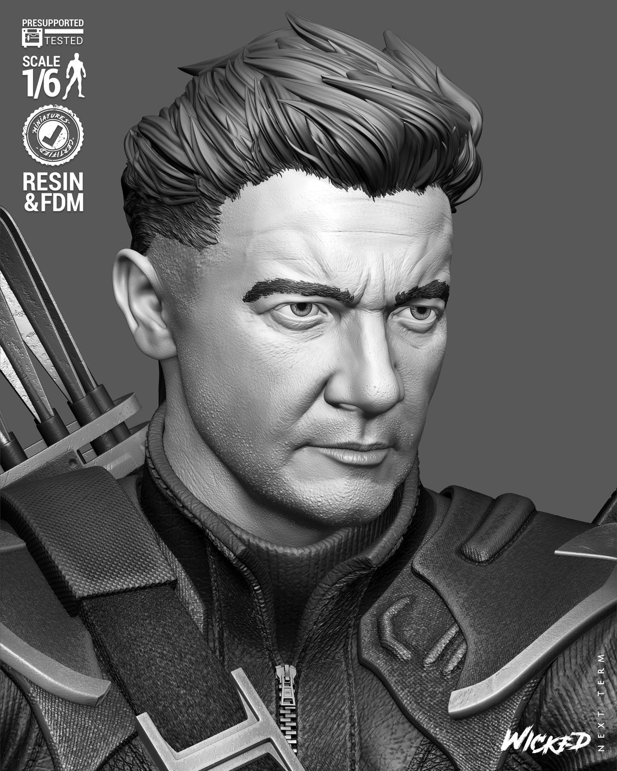 Clint Barton as Ronin Sculpture (75mm to 500mm) - Unassembled/Unpainted/3D Print
