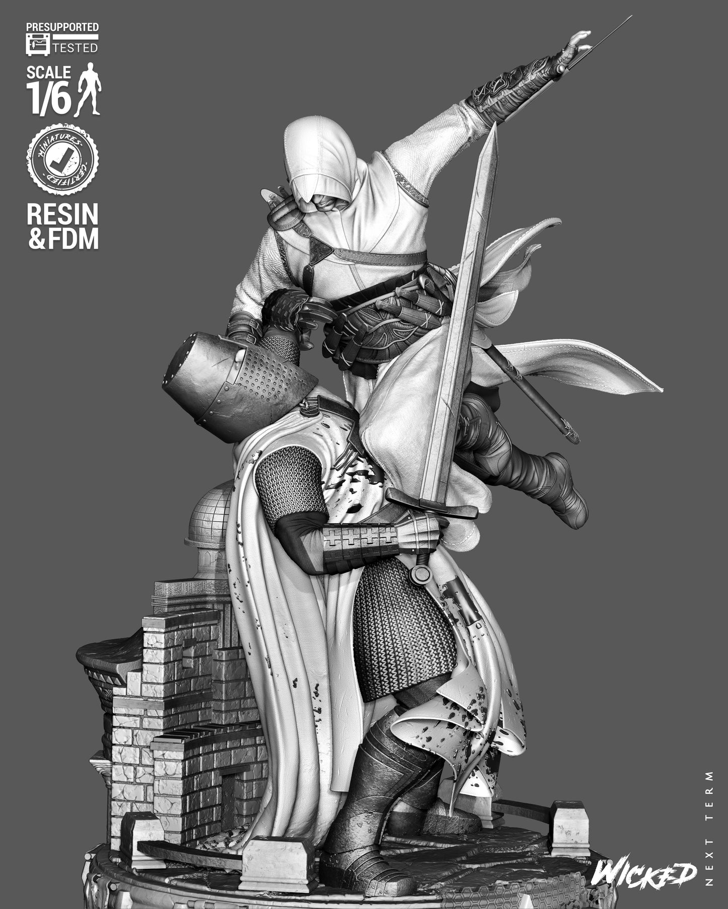 Assassin’s Creed Diorama (75mm to 500mm) - Unassembled/Unpainted/3D Print