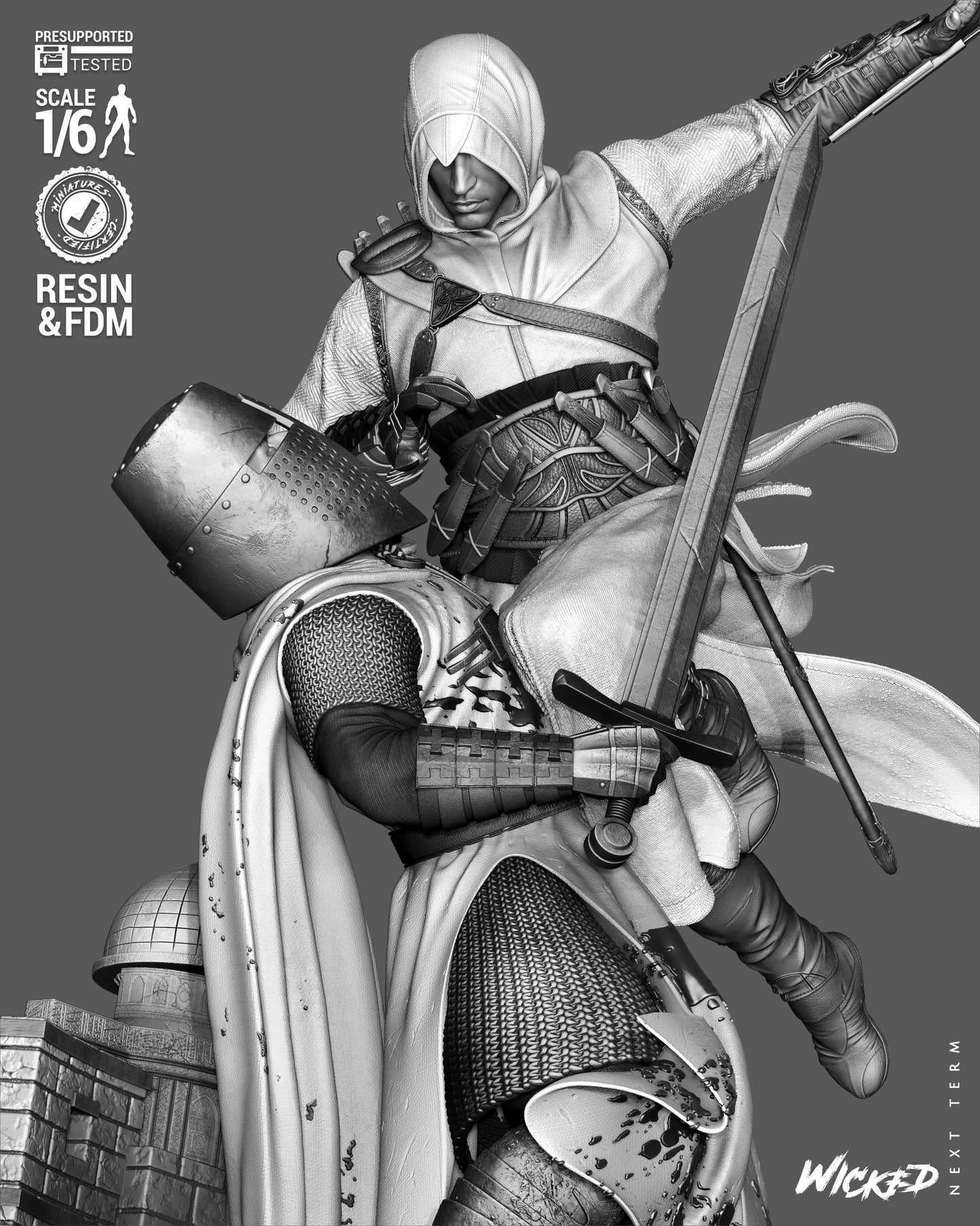 Assassin’s Creed Diorama (75mm to 500mm) - Unassembled/Unpainted/3D Print