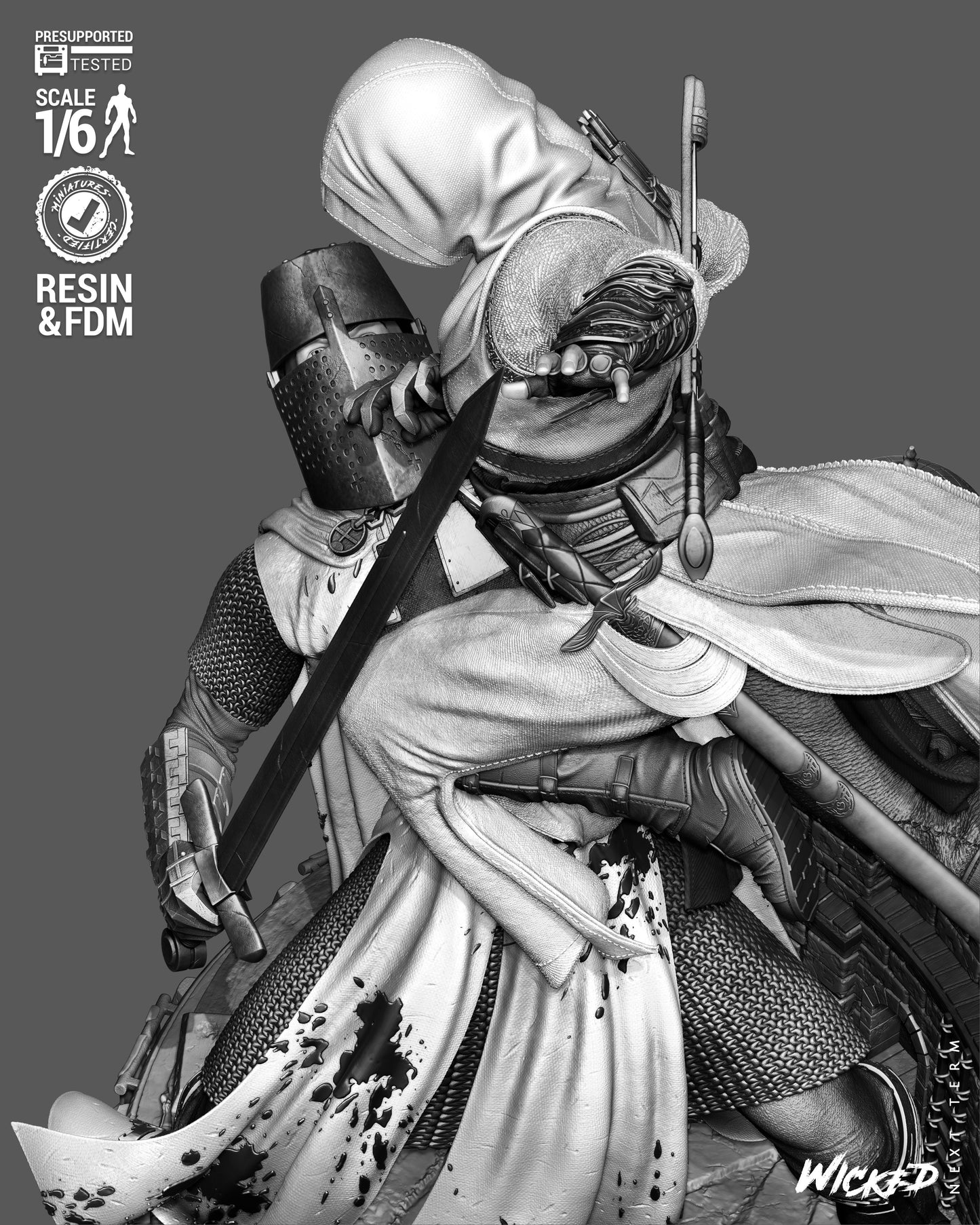 Assassin’s Creed Diorama (75mm to 500mm) - Unassembled/Unpainted/3D Print