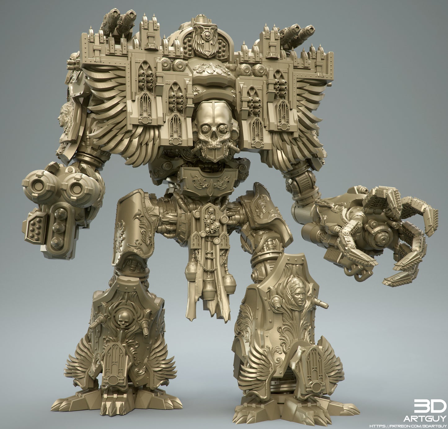 Walking Cathedral V2 - War Construct - TTRPG/Wargaming - Thunderhawk Proxy - Compatible with Warhammer 40K - by 3Dartguy- Tabletop RPG Miniature - Roleplaying 3D Printed Fantasy Mini