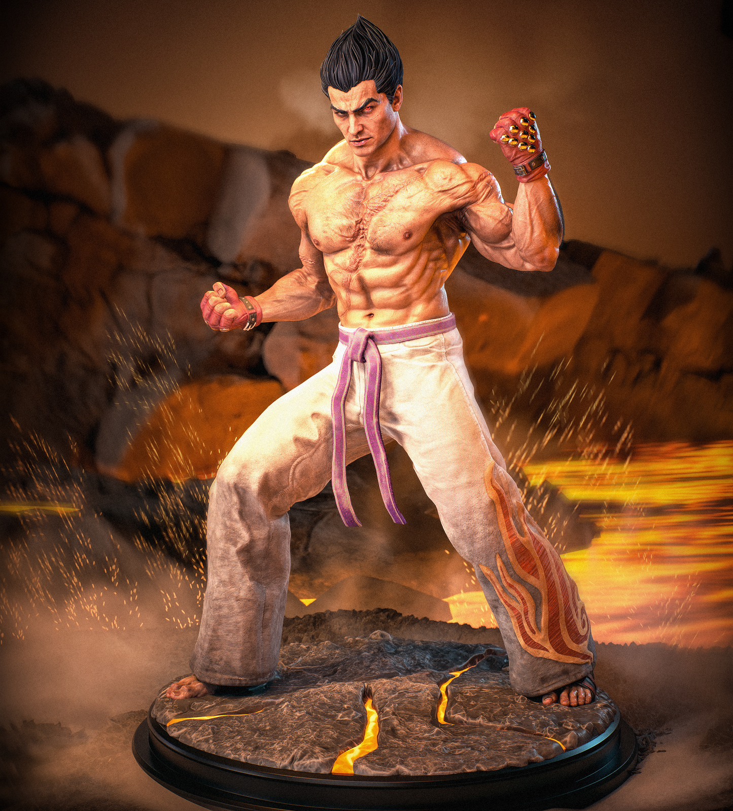 Kazuya-Tekken Sculpture (75mm to 500mm) - Unassembled/Unpainted/3D Print