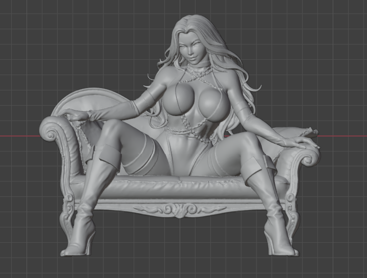 Rogue Sofa Pose Sculpture (75mm to 500mm) - Unassembled/Unpainted/3D Print
