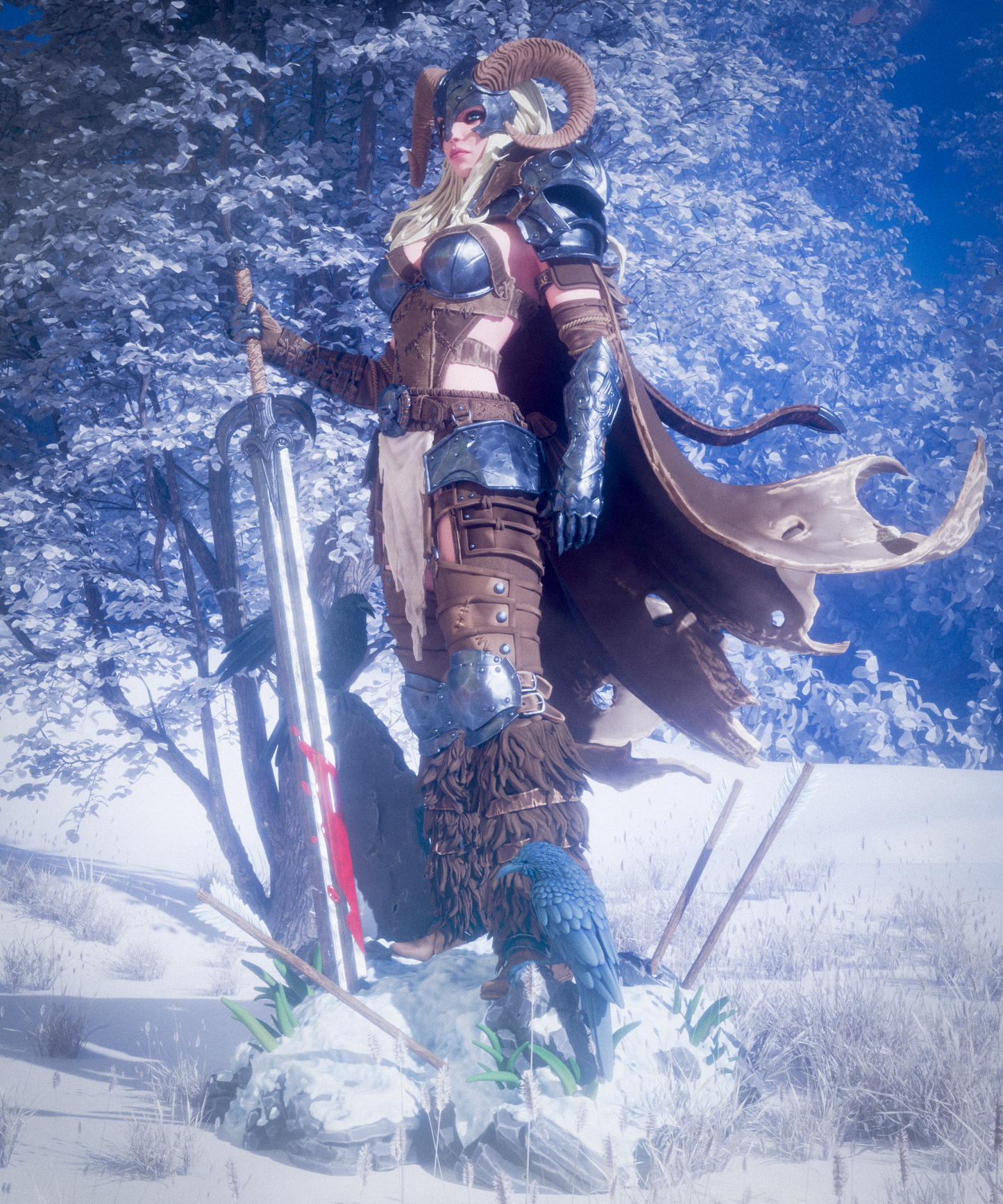 The Warrior of the North Sculpture (75mm to 500mm) - Unassembled/Unpainted/3D Print