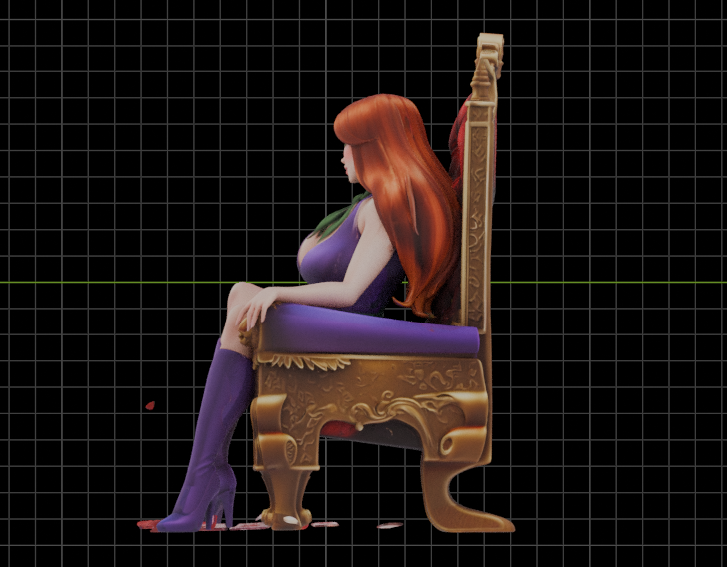 Daphne on Throne Sculpture (75mm to 500mm) - Unassembled/Unpainted/3D Print