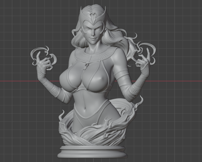 Scarlet Witch Pharoah Sorceress Bust(75mm to 500mm) - Unassembled/Unpainted/3D Print
