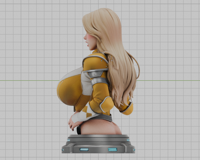 Yellow Power Ranger Bust (75mm to 500mm) - Unassembled/Unpainted/3D Print