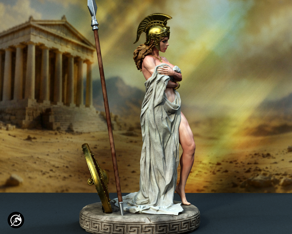 Sculpture d'Athéna SFW/NSFW (75 mm à 500 mm) - Non assemblée/Non peinte/Impression 3D
