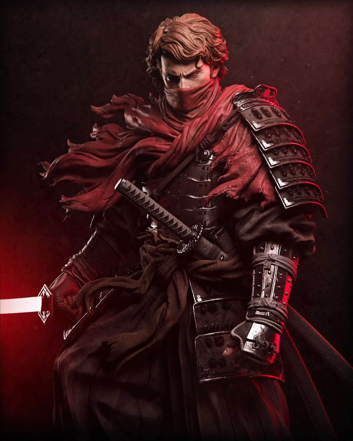 Anakin Skywalker Ronin Sculpture (75mm to 500mm) - Unassembled/Unpainted/3D Print